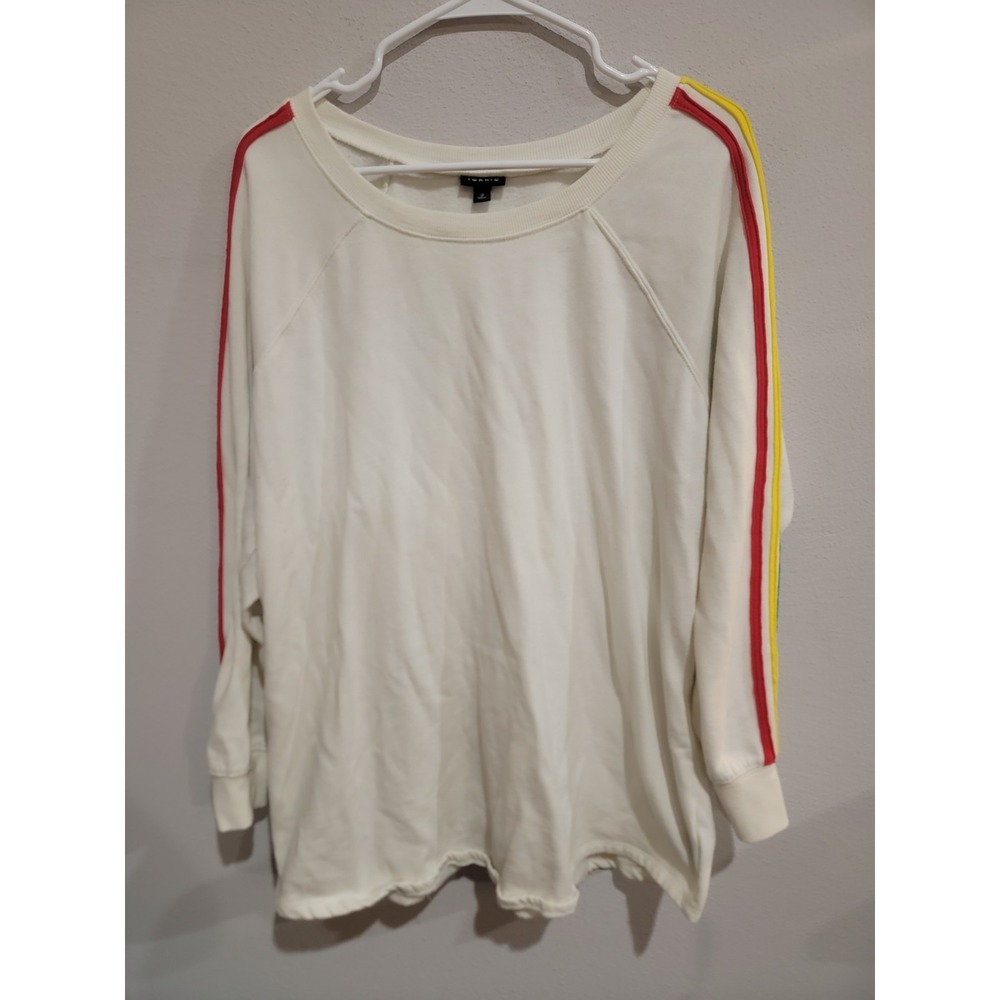 Torrid Women Plus Sz 2 2X Rainbow Fleece Pullover Light‎ Sweatshirt Sweater